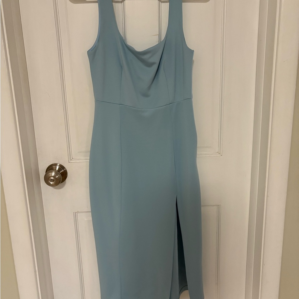 Showpo Green Sheath Midi Dress with Slit